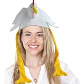 Chicken Hat - 3D Novelty Farm Anmial Costume Accessories - Comfortable Fit for Adults - Perfect for Parties &amp; Dress-Up Festival Events