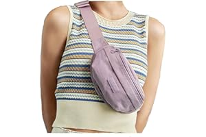 WISEPACK Small Fanny Pack for Women Fashionable Waist Bag Waterproof for Men Belt Bag for Women Crossbody Fanny Packs with Headphone Jack for Running Travelling Hiking Lightweight Bum Bag Purple