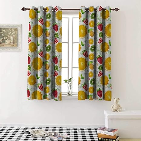 Amazon Com Flyerer Fruits Customized Curtains Citrus Kiwi Lemon