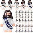Bememo 50 Pcs Mini Jesus Figures Easter Jesus Loves You Christ Toys Little Christ Figures to Hide and Seek Sunday School Religious Party Favors Gift for Easter Egg Stuffers(Retro Color)
