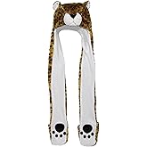 Bioterti Plush Novelty Animal Hat 3 in 1 Beanie With Long Paw Scarf, Mitten Combo