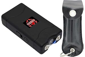 FIGHTSENSE Self-Defense Kit 1/2oz Pepper Spray & Mini Stun Gun for Men & Women,25 Burst,12 Foot Range,1.60 µC Painful Charge,LED Flashlight,Safety Switch