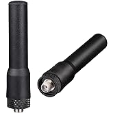 Bingfu VHF UHF 136-174MHz 400-470MHz Ham Radio Antenna 2.5 inch 2-Pack | Two Way Radio Walkie Talkie Mini Soft Whip SMA Femal