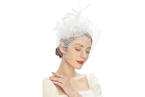 Cizoe Kentucky Derby Fascinators for Women High Tea Party Hat Wedding Cocktail Flower Headware with Mesh and Feathers