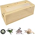 80 Gallon Reptile Terrarium, Large Snake Enclosure, Lizard and Leopard Gecko Tank With Openable Roof Door, Lockable Bearded Dragon Enclosure (Wooden, 48" L x 20" W x 20" H)