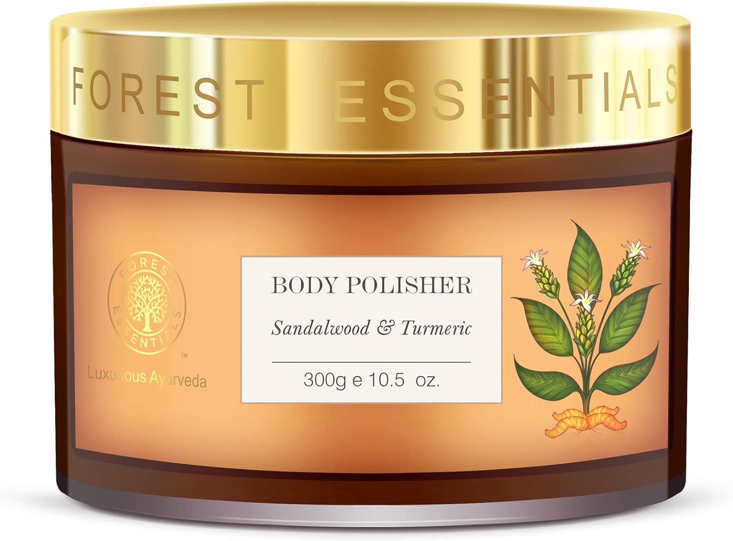 Forest Essentials Sandalwood and Turmeric Body Polisher, 300g Amazon