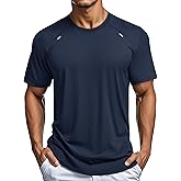 MAGCOMSEN Men's Dry Fit Shirts Mesh Short Sleeve Athletic Lightweight Workout Performance Hiking Shirt