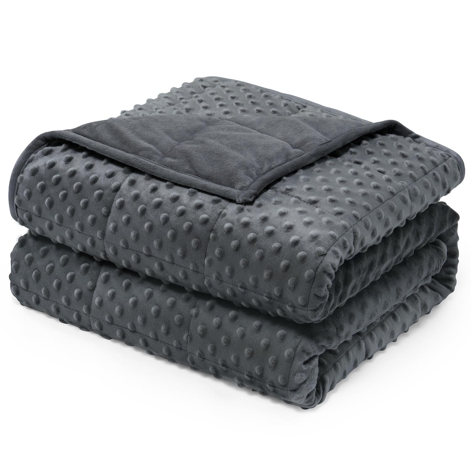 Wemore Minky Dot Weighted Blanket for Adults Queen Size 15 lb, Soft Heavy Blanket for Stress Relief and Sleep Promotion, Breathable Blanket for All-Season with Glass Beads, Dark Grey 60 x 80 inches Image Wemore Minky Dot Weighted Blanket for Adults Queen Size 15 lb, Soft Heavy Blanket for Stress Relief and Sleep Promotion, Breathable Blanket for All-Season with Glass Beads, Dark Grey 60 x 80 inches Image