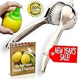 Lemon Lime Squeezer Juicing Press - Best Handheld Manual Heavy Duty Steel Juicer - Solid And Easy To Squeeze While Extracting Fresh Juice For Cooking And Drinks - By iHomeInnovations