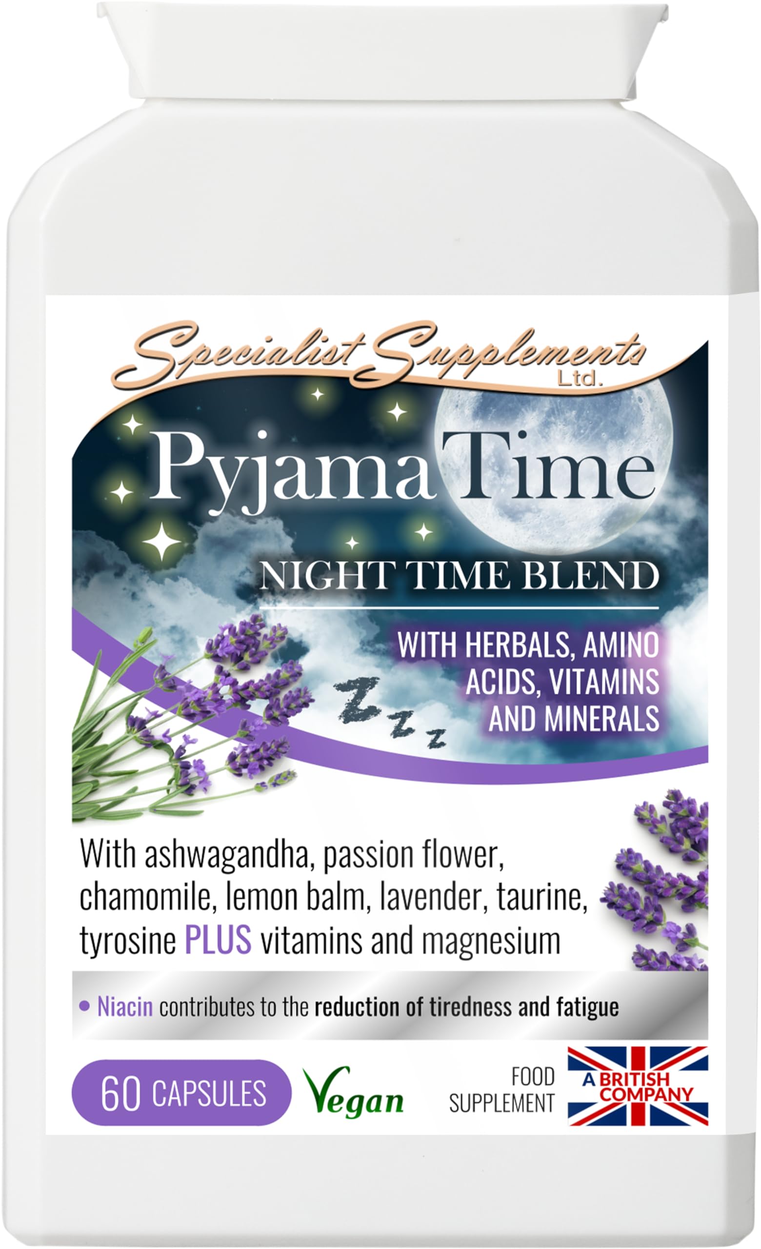 Specialist Supplements PyjamaTime (Night Time Blend), 60 Capsules