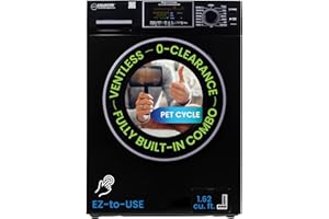 EQUATOR ADVANCED APPLIANCES Equator All-in-one 4700 Washer Dryer Ventless FULLY BUILTIN 0-CLEARANCE 1.62cf/15lbs 110V 1400RPM in Black
