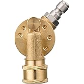 FIXFANS Pressure Washer Pivoting Coupler, 1/4” Quick Connect Gutter Cleaner Attachment, 240 Degree with 7 Angles for Power Wa