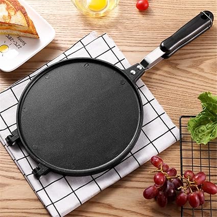 Amazon Pure Vie ホットサンドメーカー 直火式アルミ合金平底両面フライパン 耐熱パン トースト ベーキングパン はさんで焼くだけ 取り外し可能 お手入れ簡単 家庭用ノンスティックパン サンドイッチ アイスクリーム 卵巻 フライパン アウトドアキャンプでも活躍 お
