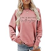 ZAJEAIE Life Is Better With My Boys Sweatshirt, Women Funny Boys Mom Shirt Mom Life Graphic Sweatshirt Casual Fall Pullovers