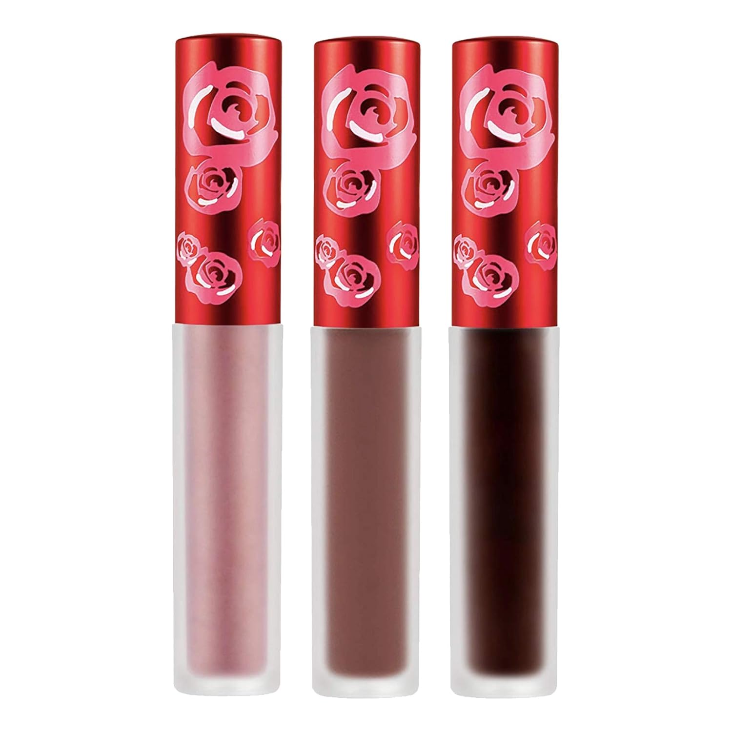 Lime Crime Ombre Magic Lip Bundle, Salem and Cindy Matte Velvetines - True Brown/Terracotta Brown and Happi Metallic Velvetine (Rose Bronze)