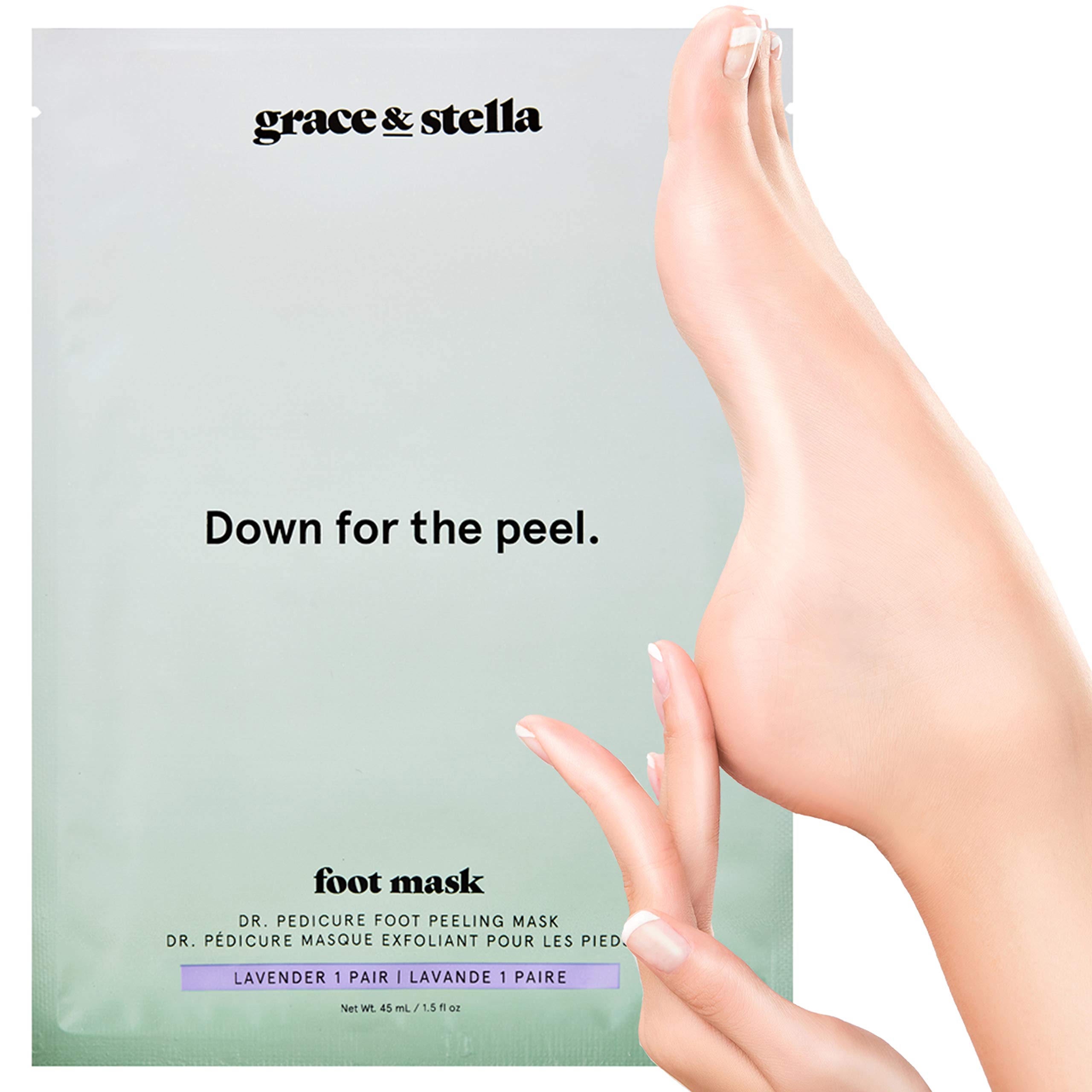 Grace & Stella Dr. Pedicure Foot Peeling Mask | Foot Exfoliating Remover of Dead Skin & Callused Heels in 7-10 days | Exfoliating Foot Mask | Pedicure Foot Spa for Baby Soft Feet