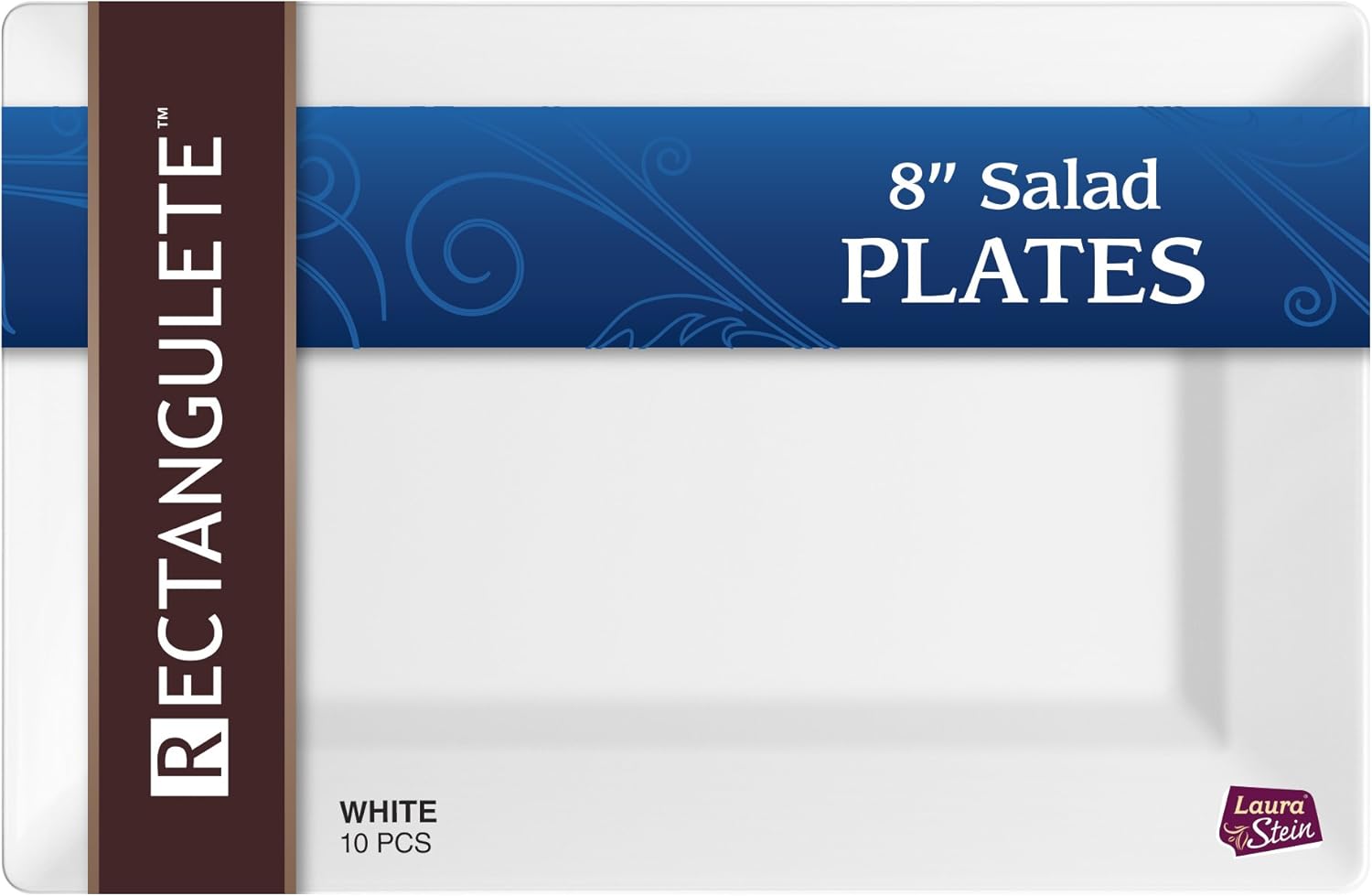 [40 Count 8 Inch Plates] Rectangulete Designer Tableware