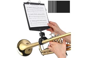 Somivrusa Trumpet Marching Lyre 2 in 1 Adjustable Trumpet & Snare Drum Marching Band Lyre, Music Flip Folder with 10 Double-Sided Folio Pages Marching Band Accessory