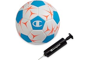 Champion Youth & Adult Soccer Ball - Paneled Design, Enhanced Control, Durable Cover & Butyl Bladder, for Indoor & Outdoor Training, Sizes 3, 4, 5, Includes 6" Pump