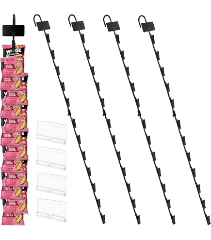 Hanging Display Clips 2-Strip 26-Clip Hanging Display Rack - Black ...
