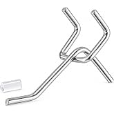 KINOMI 36 Pieces 2 Inch Silver Pegboard Hooks Heavy Duty Pegs Pegboard Accessories for 1/4 in and 1/8 in Peg Boards in Garages, Tool Sheds, Basements etc