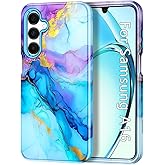 Btscase for Samsung Galaxy A16 5G Case, Marble Pattern 3 in 1 Heavy Duty Shockproof Full Body Rugged Hard PC+Soft Silicone Drop Protective Women Girl Cover for Samsung Galaxy A16 5G,Blue