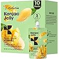 Hethstia Konjac Jelly Mango Flavor – 10 Pack Drinkable Mango Jelly Squeeze Pouches, 3 Calories, Vitamin C, 0 Sugar, Keto, Vegan, Gluten-Free, Healthy Snacks, Perfect Food Gift