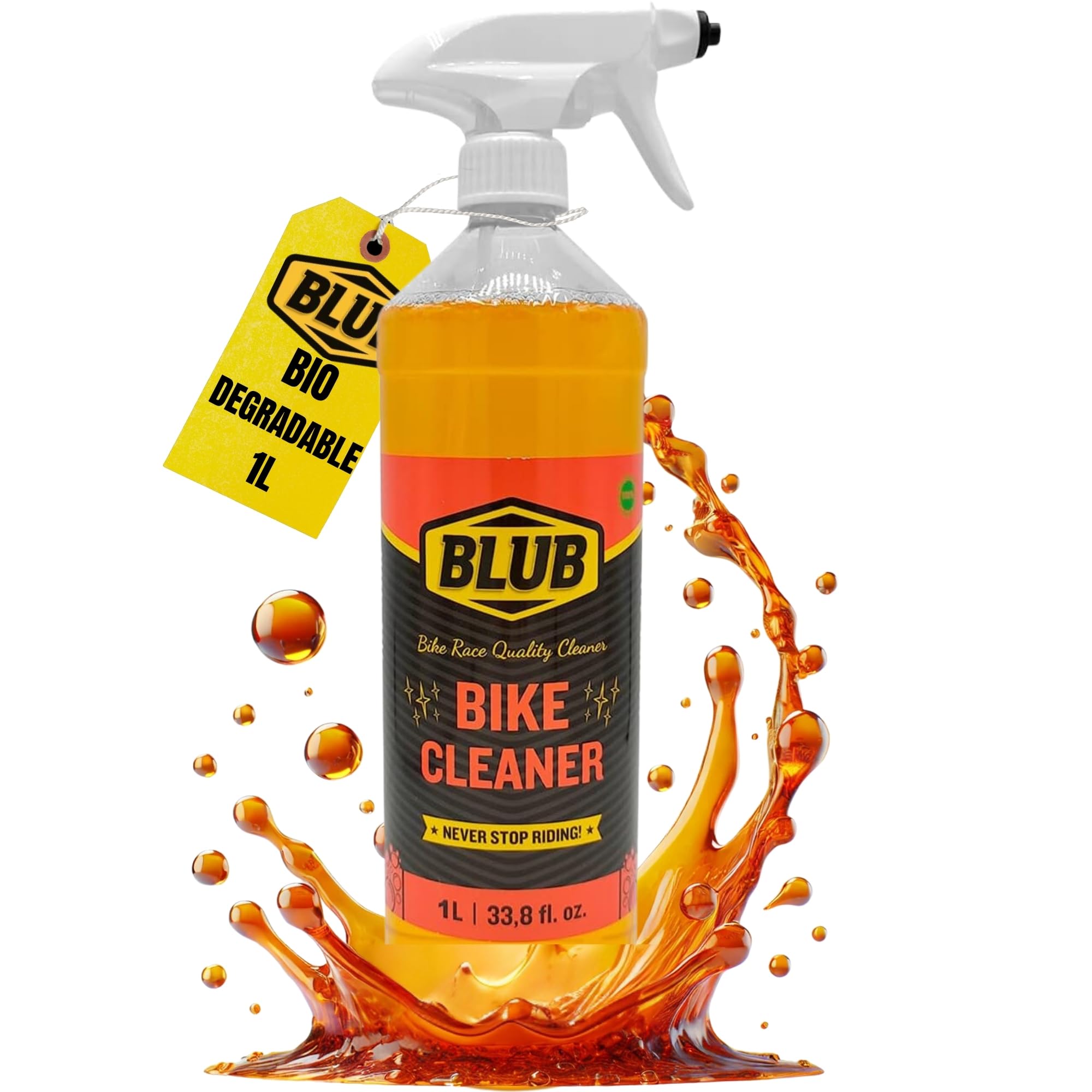BLUB Bike Cleaner 1L – bike cleaner spray for MTB, Road & BMX – Eco wash for Full cleaning – Safe on All Materials – Foaming bicycle cleaner – Essential in Every bike cleaning kit