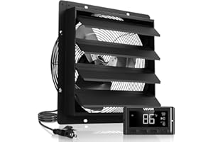 VEVOR Ventilateur d'échappement mural pour grenier de 40,6 cm avec programmation intelligente et contrôle de la température à