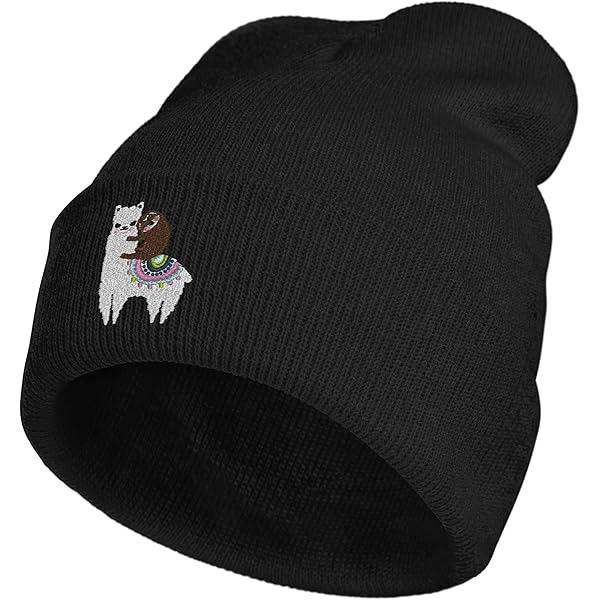Goth Crescent Moon Embroidery Beanie Hat for Men Women Winter Warm