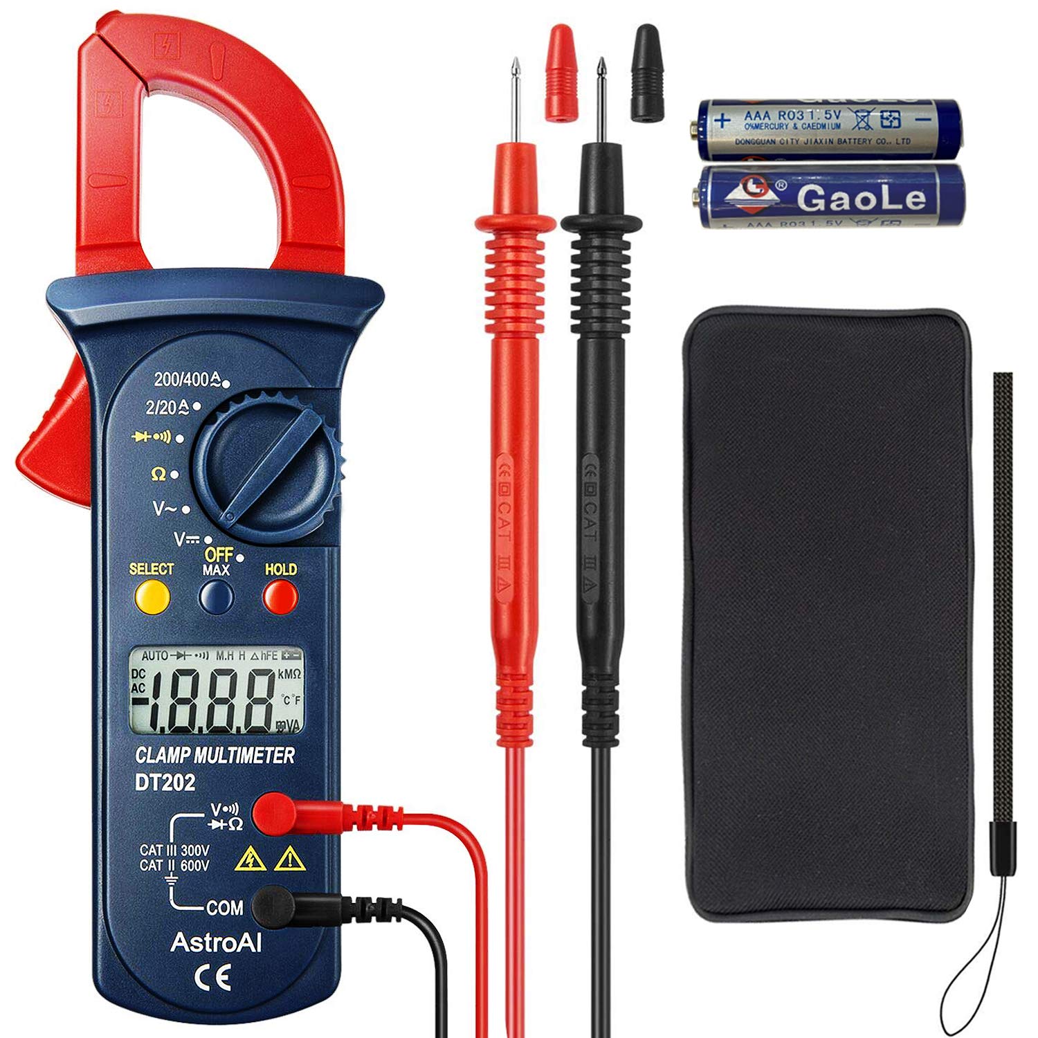 AstroAI Digital Clamp Meter 2000 Counts, Multimeter