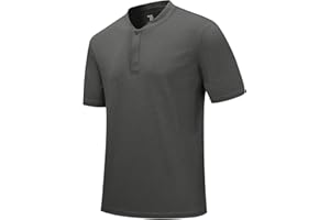 Rdruko Men's Golf Shirts Collarless Henley Dry Fit Athletic Casual Performance Blade Lightweight Polo T Shirts