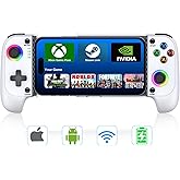 【Anti-Drift & Fast-Connect】Wireless Game Controller for iPhone/Android | Hall Joysticks Bluetooth Phone Controller, For Cloud Gaming, Genshin Impact, PUBG, Roblox, Call of Duty Mobile Gamers,White