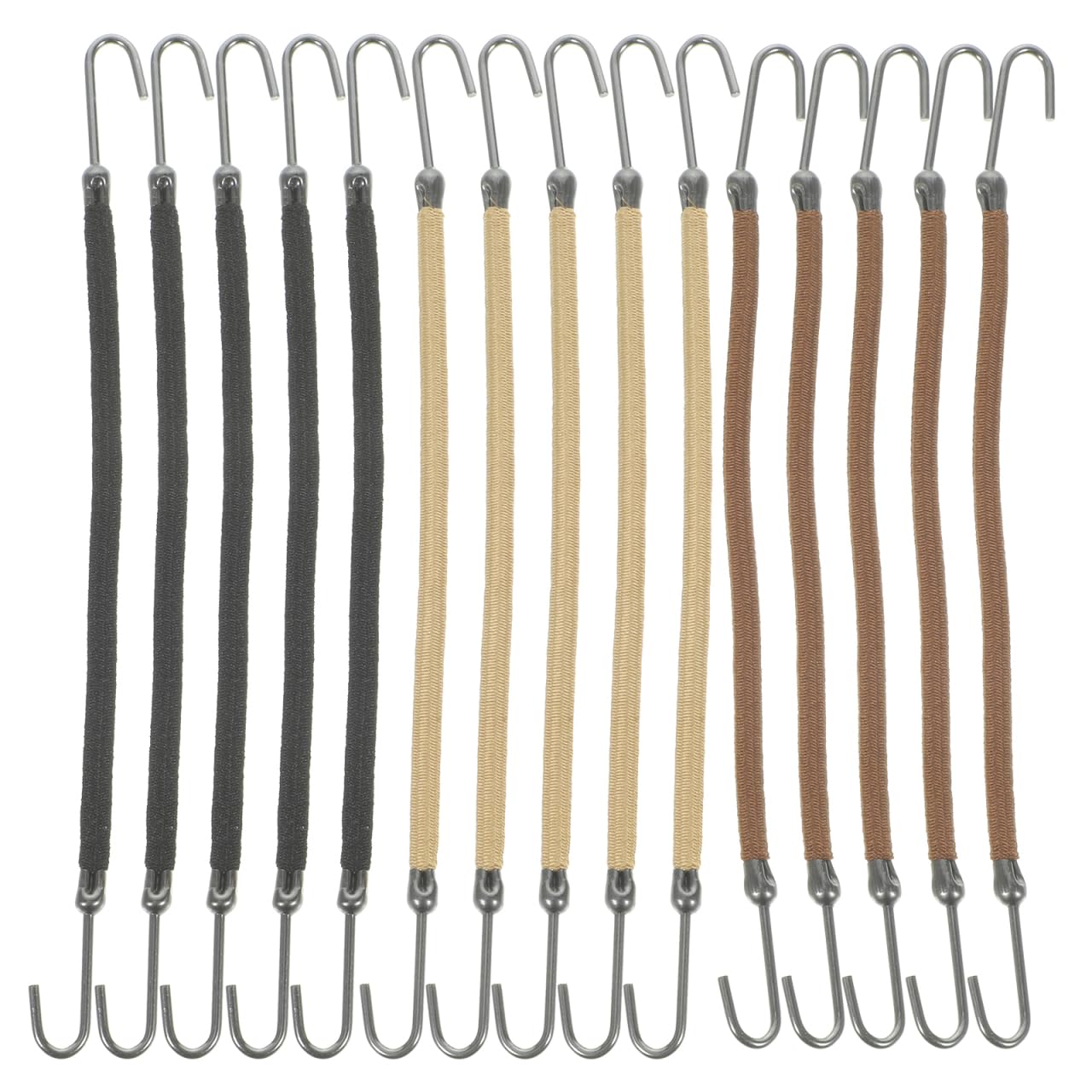 Beavorty 15Pcs Elastic Hair Ties with Hooks Ponytail Holders Bungee Hair Bands for Women Styling Accessories for Workout Running Yoga