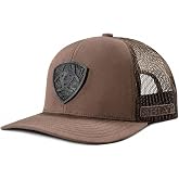 ARIAT Men's Metal Shield Baseball Cap, Snapback, Structured, Mesh Back