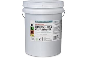 CLR PRO Calcium, Lime & Rust Remover - Quickly Removes Calcium and Lime Deposits, Stubborn Rust Stains, and Household Hard Water Deposits, Soap Scum, and Dirt - 5 Gallon Pail