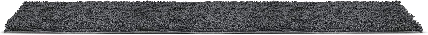 Furhaven Pet Dog Mat - Muddy Paws Absorbent Chenille Shammy Bath Towel and Food Mat Rug for Dogs and Cats, Charcoal (Gray), Runner : Pet Supplies