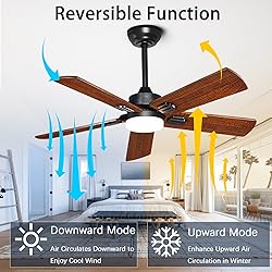 42"Wooden Ceiling Fans with Remote Control with