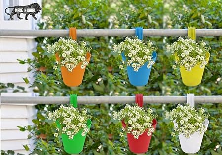 HS-Store Garden and Balcony Decorative Hanging Railing and Table Flower Planter Pot (6)