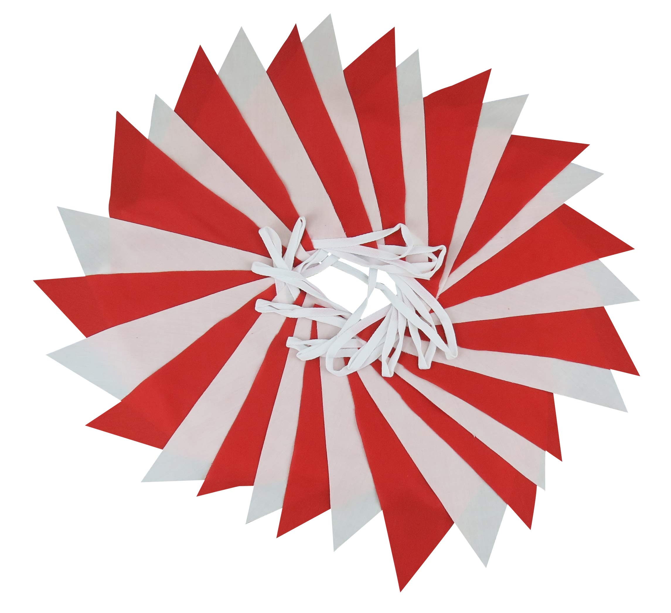 Red and White Bunting - 10m Single Sided Bunting