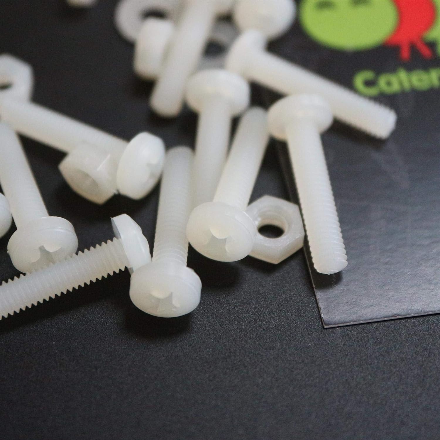 50 x Nylon Pan Head, Crosshead Plastic Machine Screws, M3 x 20mm, Plastic Bolts, Nuts & Washers, Natural