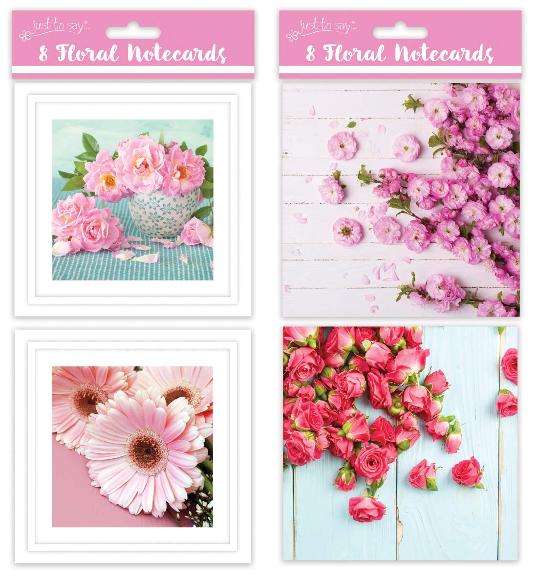 Tallon Just to Say Large Floral Square Note Card (Box of 8) 4096