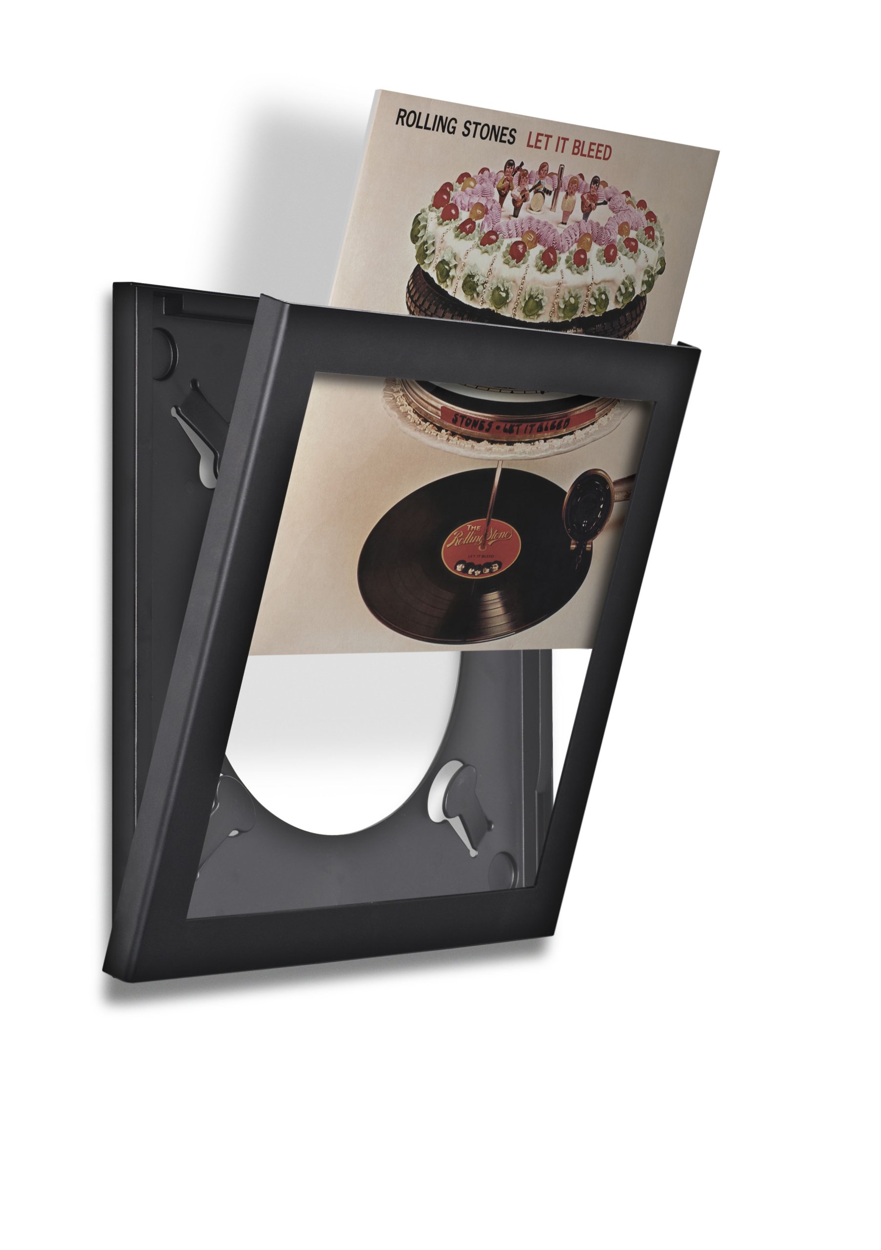 Art Vinyl Play & Display 12″ Vinyl Record Frame – UV-Resistant Wall-Mount LP Frame, Front-Loading Record Holder & Album Cover Display, Black