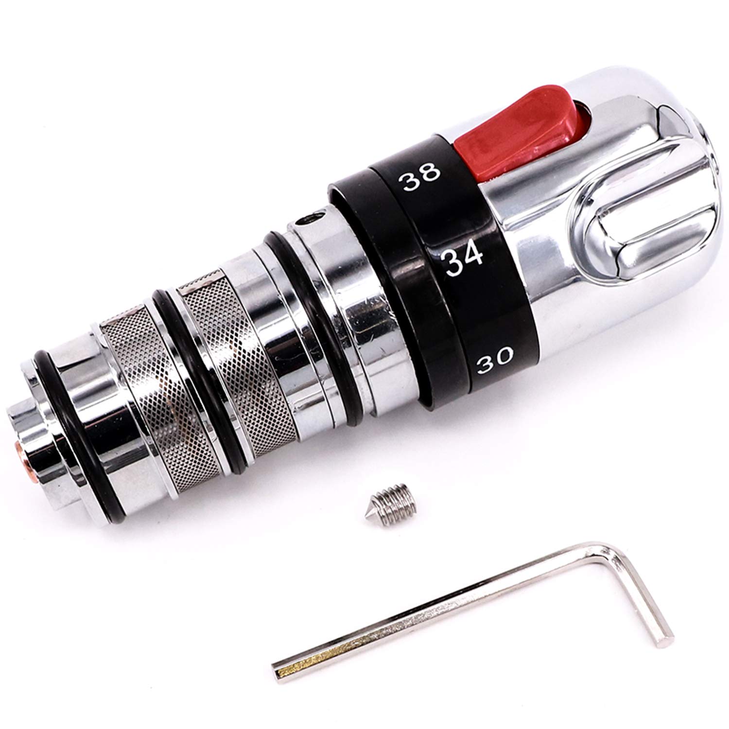 Temperature Control Brass Thermostatic Bath Mixer Tap Shower Valve Handle Spare Repair Cartridge Kit Hot Set