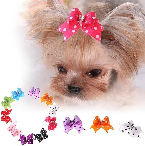 Flyfish 10 Pcs Accessoires De Poils Danimaux Chien Chat Mini Pique à Cheveux Papillon Pince à Cheveux Coiffe