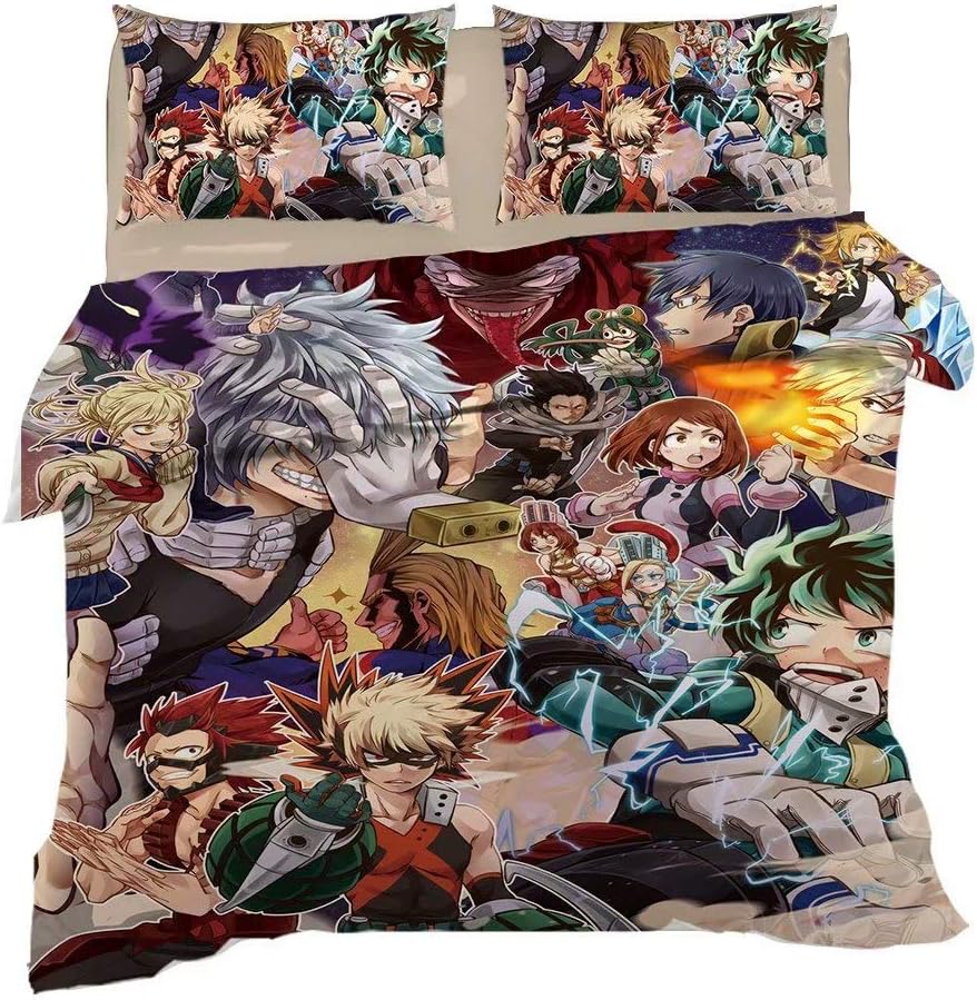 FJMM Anime My Hero Academia Duvet Cover Set 3D Bedding Sets Quilt