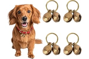 PENITUE Extra Loud Copper Dog Bells, Collar Brass Pet Bells Vintage Copper Collar Charms Pendant Pets Pendant Accessories for Little Dogs & Cats