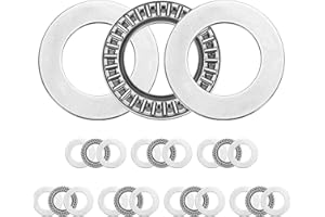 uxcell AXK2542+2AS Needle Roller Thrust Bearings with Bearing Washers, 25mm Bore Diameter, 42mm OD, 4mm Total Thickness for L