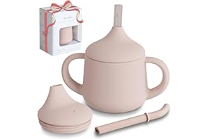 Moonkie Silicone Baby Sippy Cups | Straw Cup Baby | Toddler Cup with Straw | 3 Stages Training Cup for Baby Infants Toddlers 