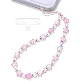 TRBR Star Phone Charm Wrist Strap, Beaded Lanyard Wristlet Chain, Anti-Theft Bracelet Strap for iPhone & More Cases
